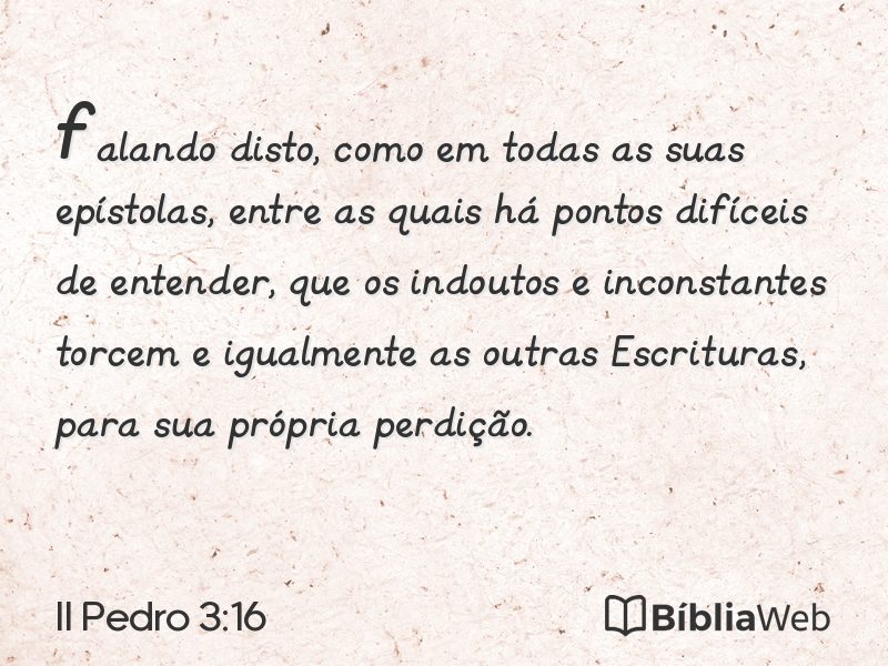 II Pedro 3:16 em imagem para compartilhar