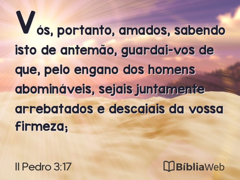 II Pedro 3:17 em imagem para compartilhar