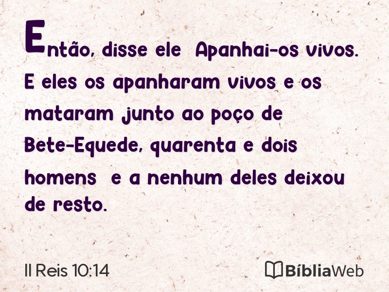 II Reis 10:14 em imagem para compartilhar