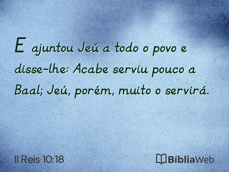 II Reis 10:18 em imagem para compartilhar