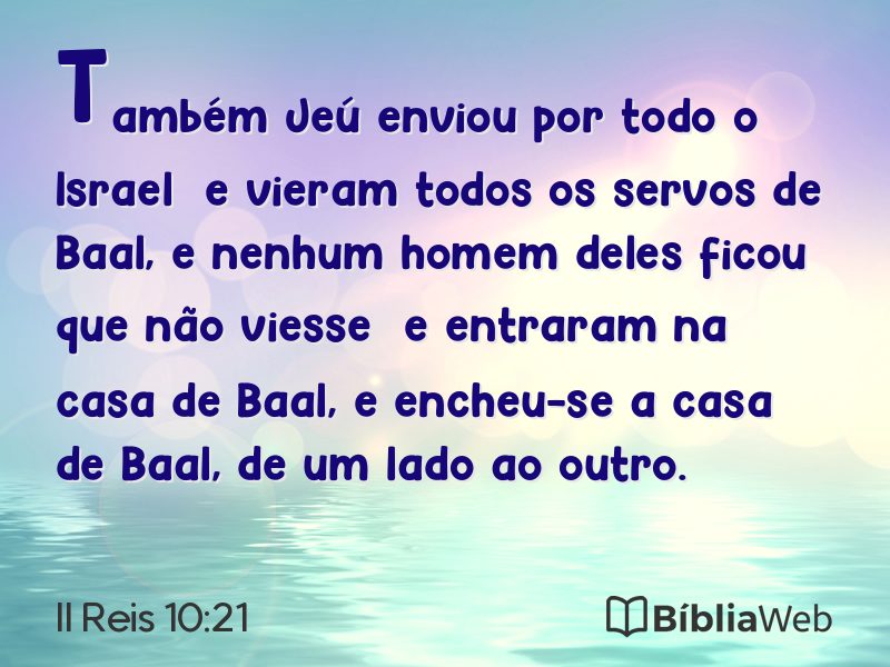II Reis 10:21 em imagem para compartilhar