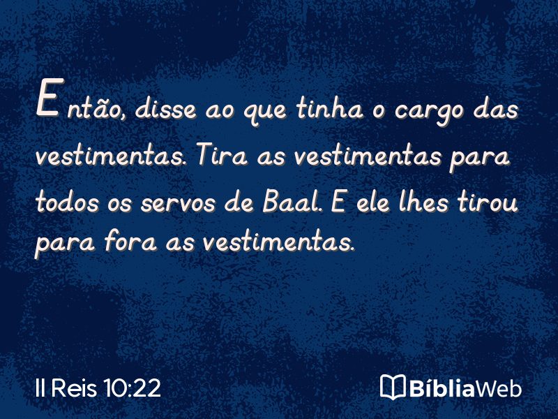 II Reis 10:22 em imagem para compartilhar