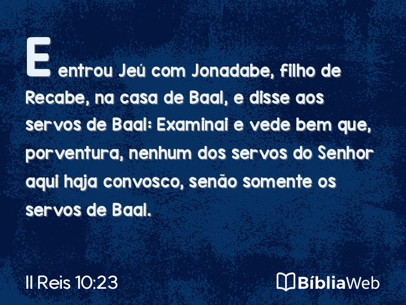 II Reis 10:23 em imagem para compartilhar