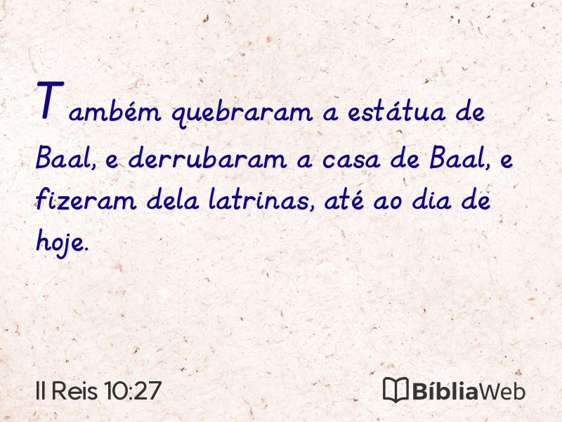 II Reis 10:27 em imagem para compartilhar