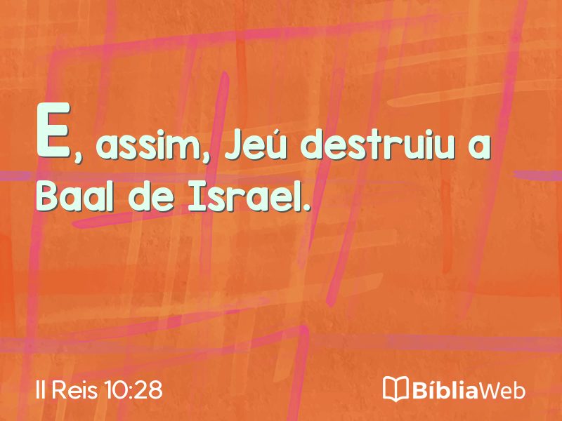II Reis 10:28 em imagem para compartilhar