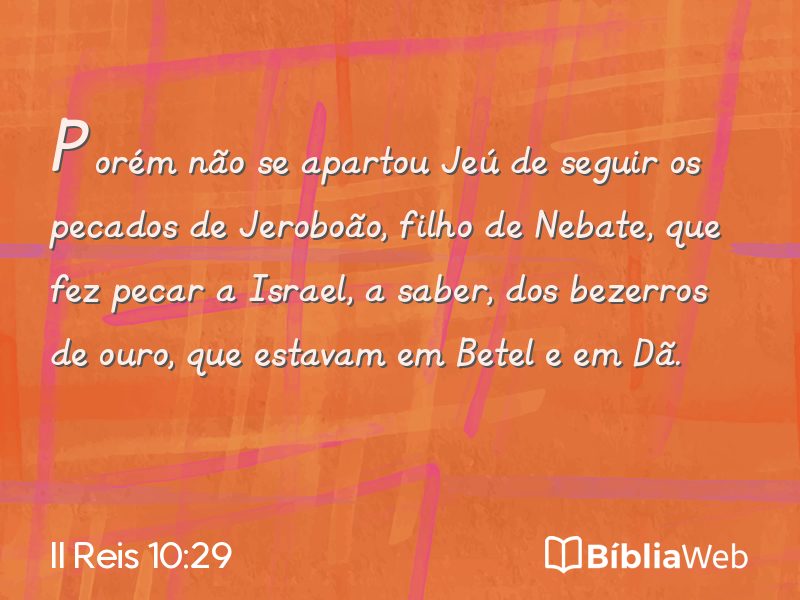 II Reis 10:29 em imagem para compartilhar