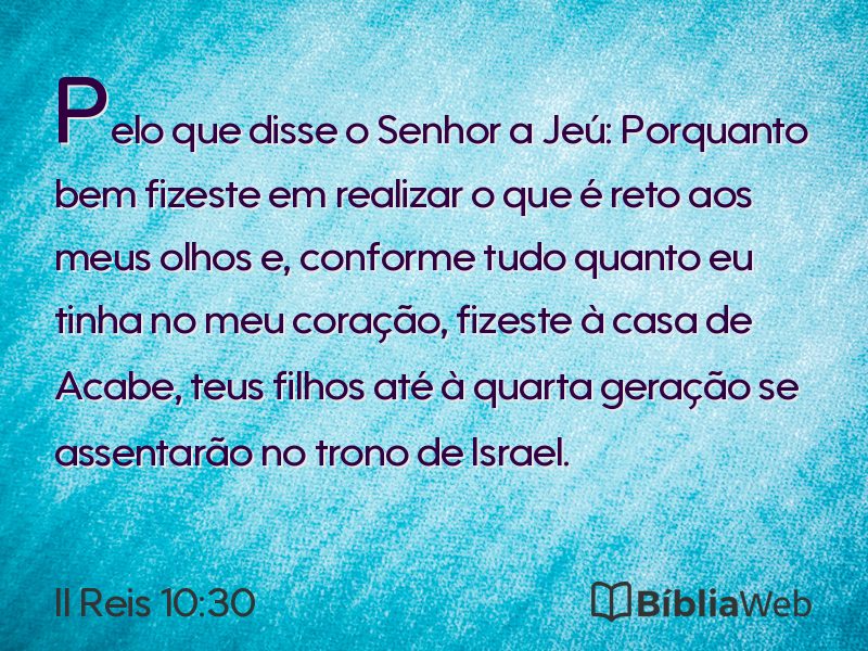 II Reis 10:30 em imagem para compartilhar