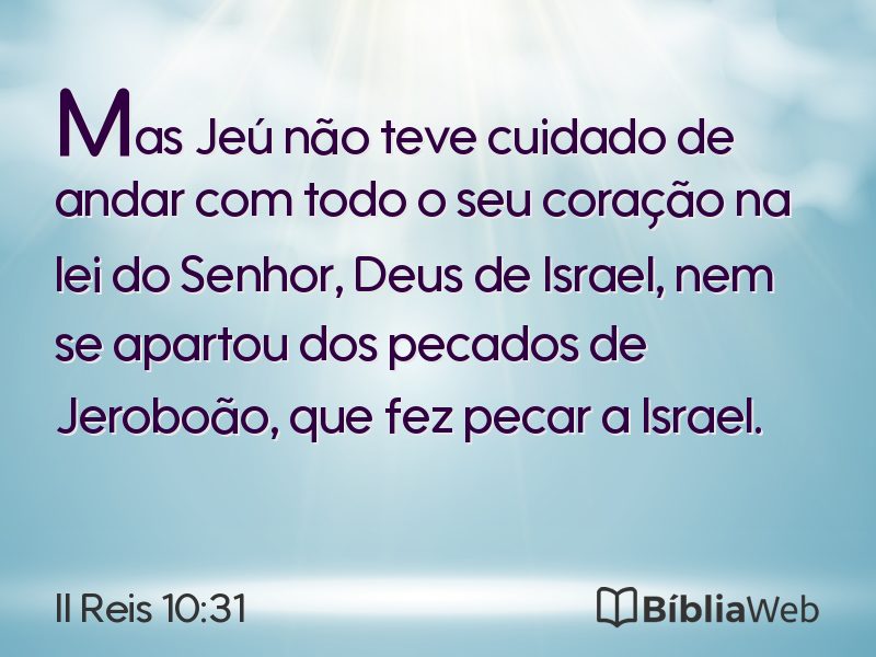 II Reis 10:31 em imagem para compartilhar
