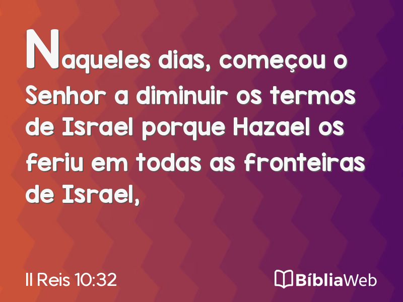 II Reis 10:32 em imagem para compartilhar