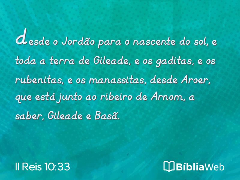 II Reis 10:33 em imagem para compartilhar