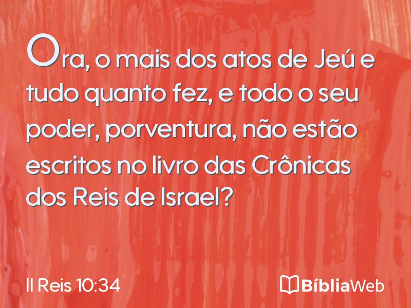 II Reis 10:34 em imagem para compartilhar