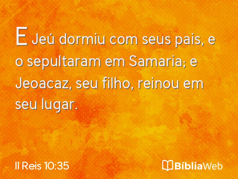 II Reis 10:35 em imagem para compartilhar