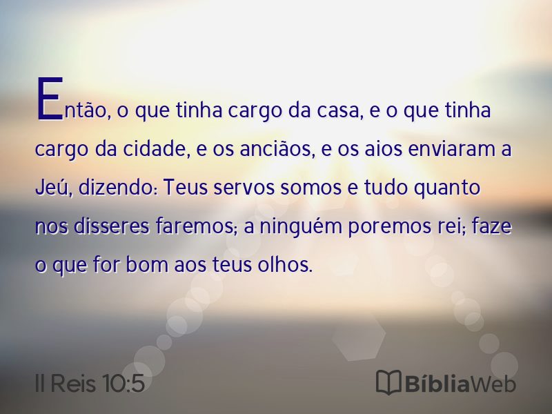 II Reis 10:5 em imagem para compartilhar