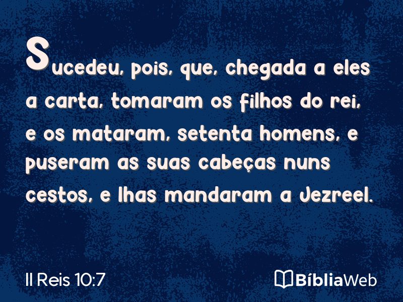 II Reis 10:7 em imagem para compartilhar