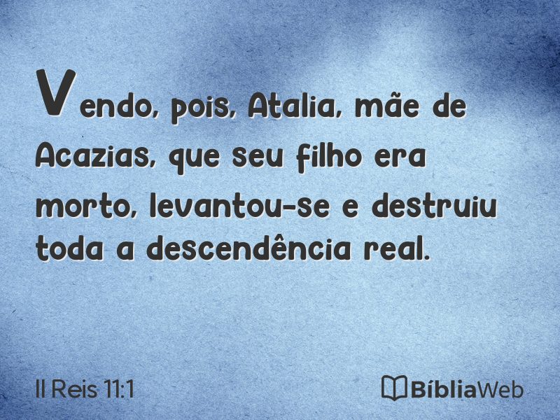 II Reis 11:1 em imagem para compartilhar
