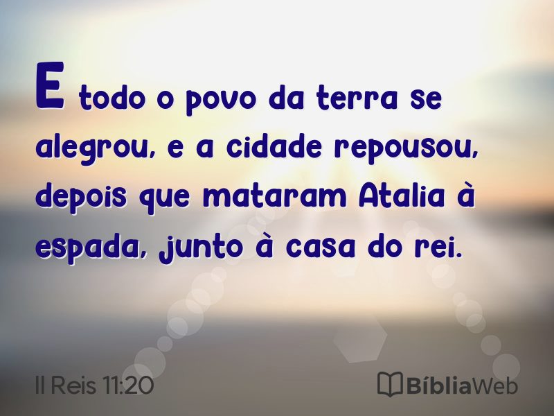 II Reis 11:20 em imagem para compartilhar