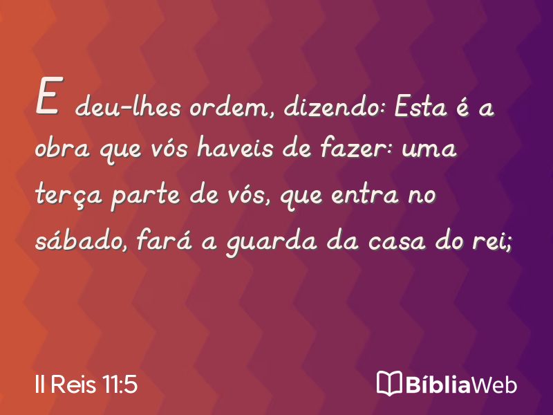 II Reis 11:5 em imagem para compartilhar