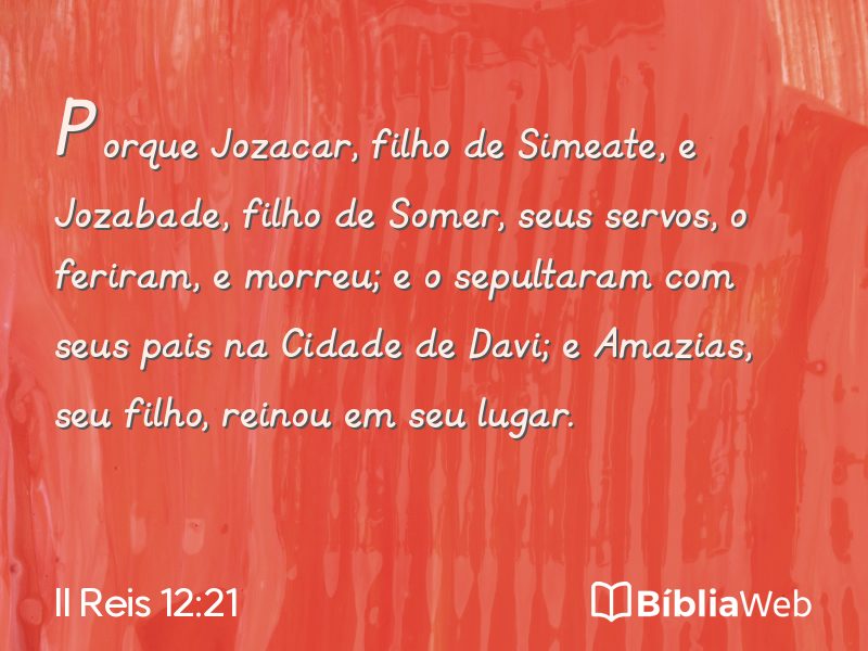 II Reis 12:21 em imagem para compartilhar