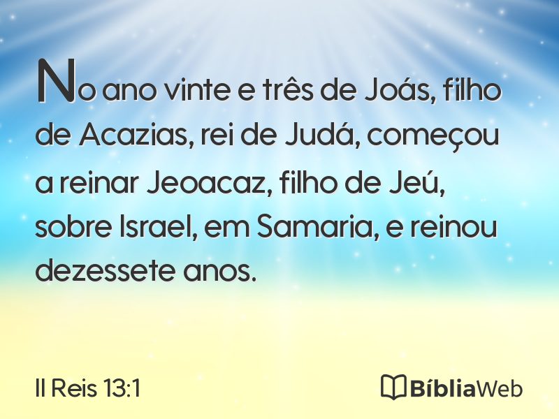 II Reis 13:1 em imagem para compartilhar