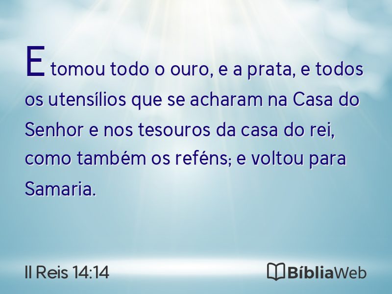 II Reis 14:14 em imagem para compartilhar