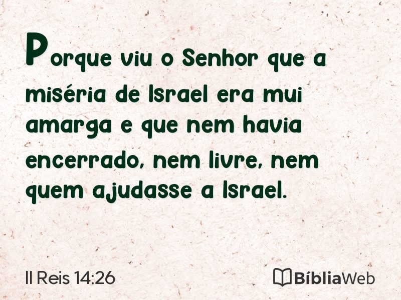 II Reis 14:26 em imagem para compartilhar