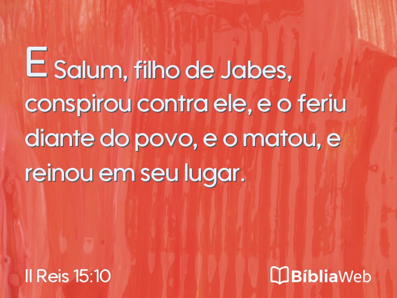 II Reis 15:10 em imagem para compartilhar