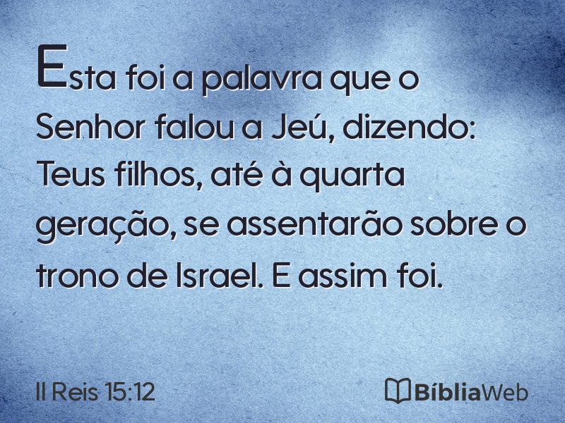 II Reis 15:12 em imagem para compartilhar