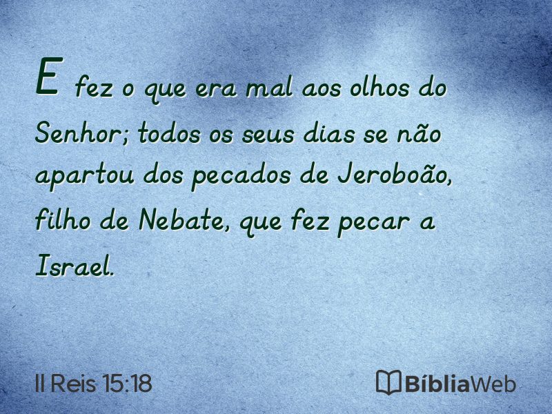 II Reis 15:18 em imagem para compartilhar