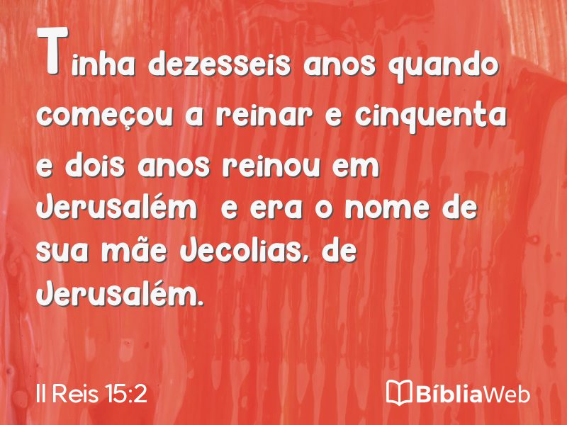 II Reis 15:2 em imagem para compartilhar