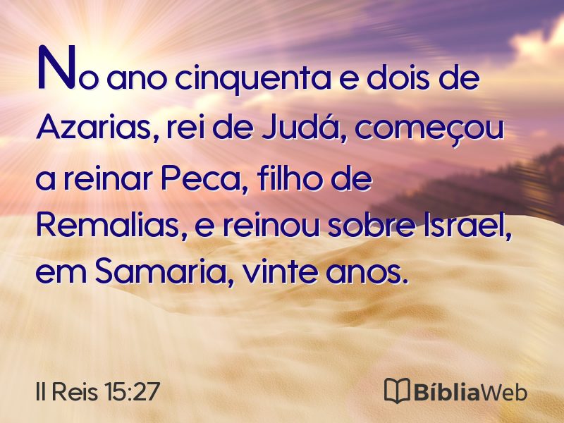 II Reis 15:27 em imagem para compartilhar