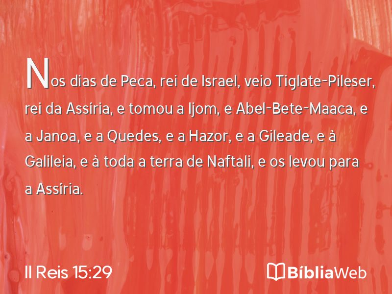 II Reis 15:29 em imagem para compartilhar