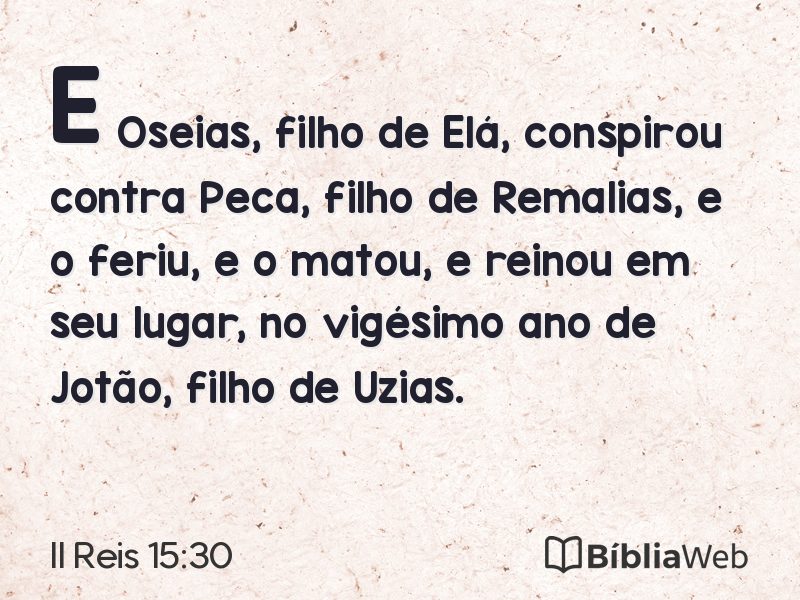 II Reis 15:30 em imagem para compartilhar