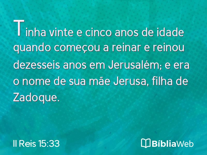 II Reis 15:33 em imagem para compartilhar