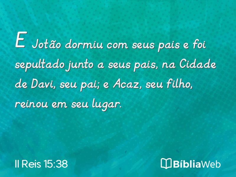 II Reis 15:38 em imagem para compartilhar