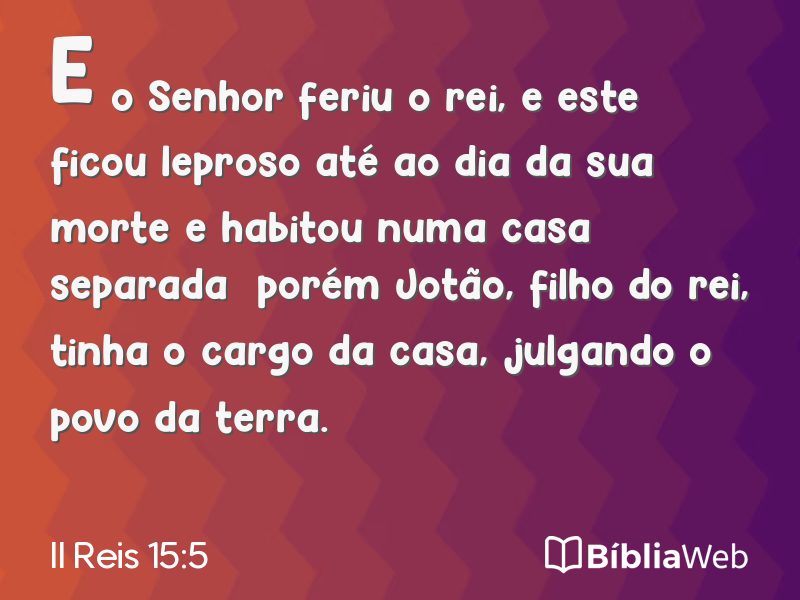 II Reis 15:5 em imagem para compartilhar