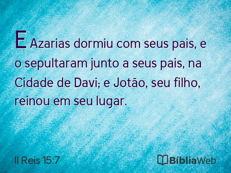 II Reis 15:7 em imagem para compartilhar