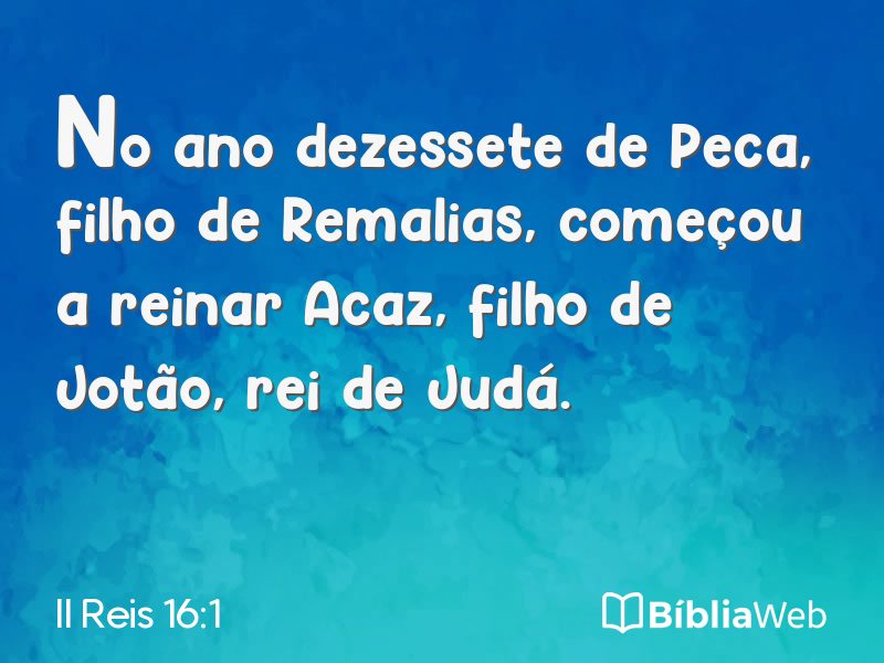 II Reis 16:1 em imagem para compartilhar