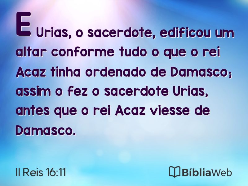 II Reis 16:11 em imagem para compartilhar