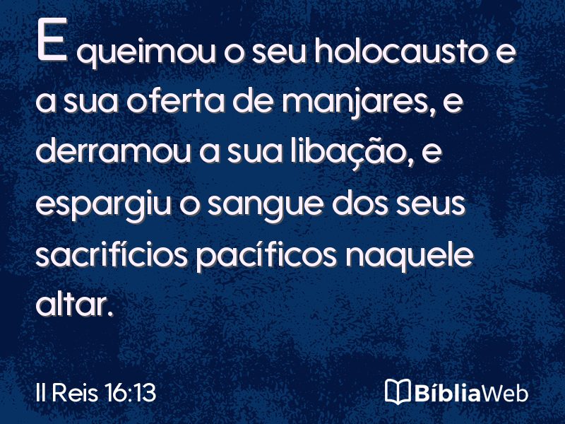 II Reis 16:13 em imagem para compartilhar