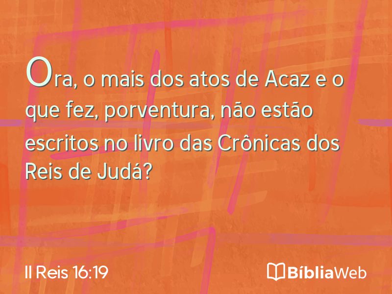 II Reis 16:19 em imagem para compartilhar