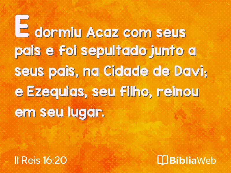 II Reis 16:20 em imagem para compartilhar