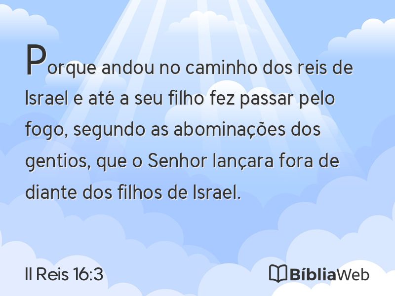 II Reis 16:3 em imagem para compartilhar
