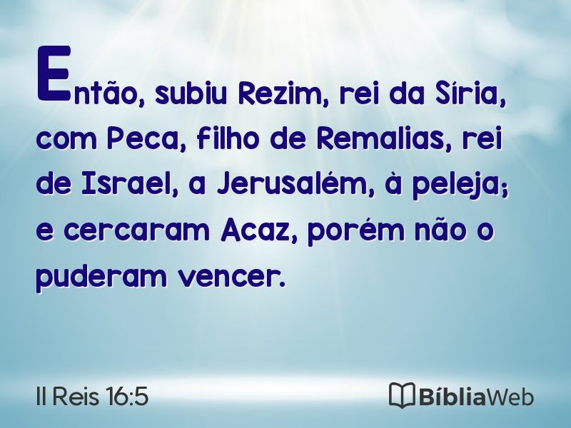 II Reis 16:5 em imagem para compartilhar