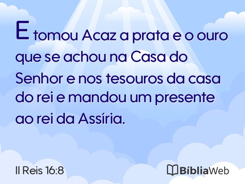 II Reis 16:8 em imagem para compartilhar