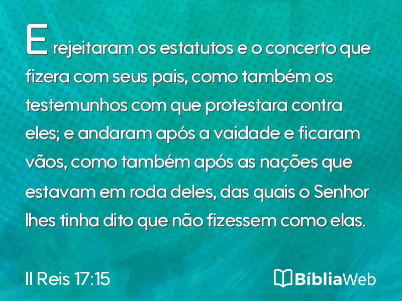 II Reis 17:15 em imagem para compartilhar