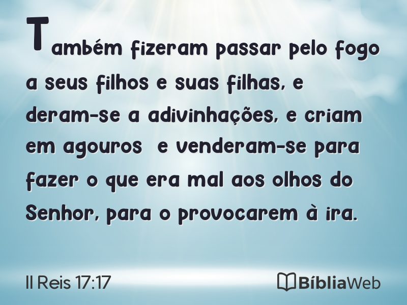 II Reis 17:17 em imagem para compartilhar