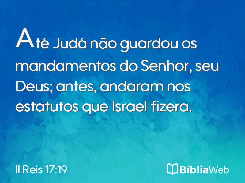 II Reis 17:19 em imagem para compartilhar