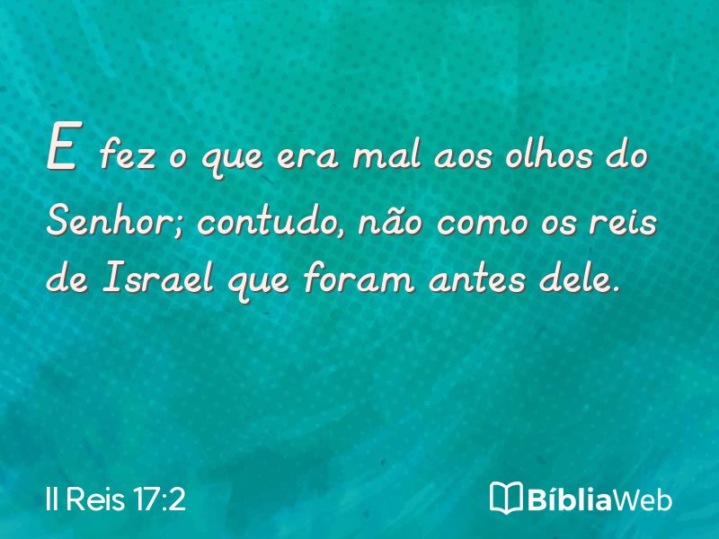II Reis 17:2 em imagem para compartilhar