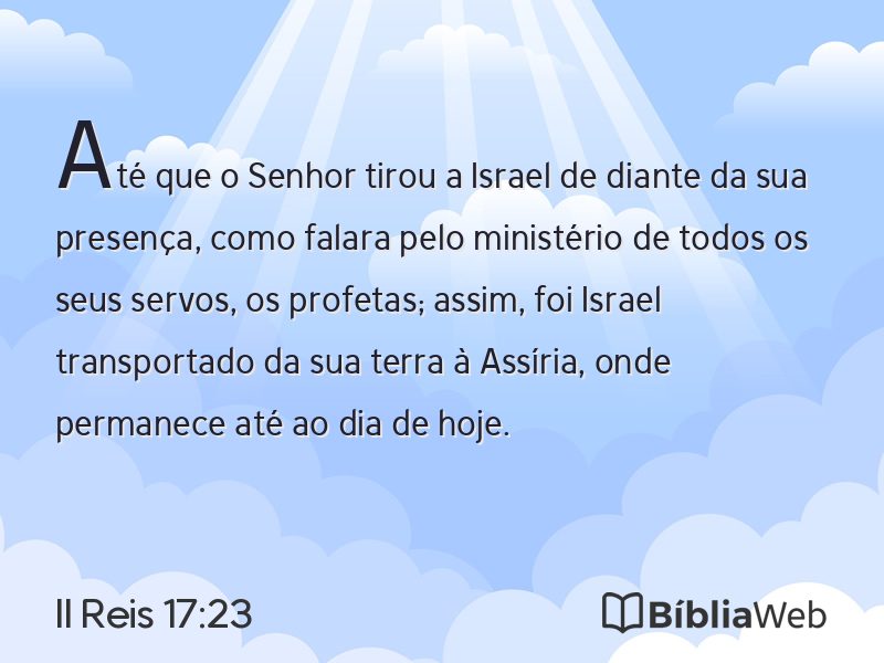 II Reis 17:23 em imagem para compartilhar