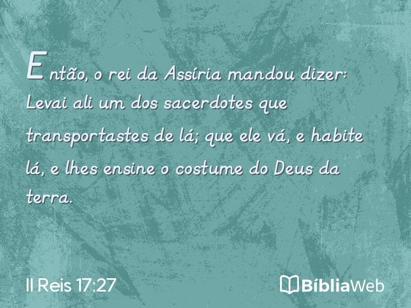 II Reis 17:27 em imagem para compartilhar